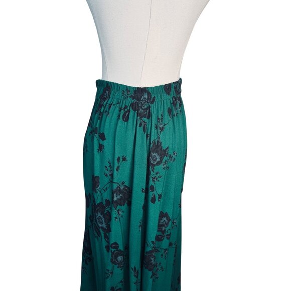 NWT Band Of The Free Small Emerald Green & Black Floral Midi Skirt Viscose - Picture 14 of 14